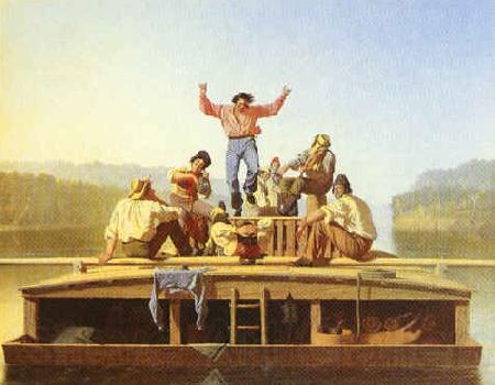 George Caleb Bingham The Jolly Flatboatmen Spain oil painting art